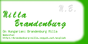 milla brandenburg business card